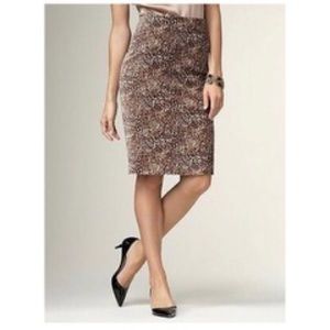 Talbots Velvety Cheetah Print Pencil Skirt